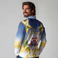 Niue Christmas Long Sleeve Polo Shirt Seashell Santa Beach Vibes - Polynesian Pride