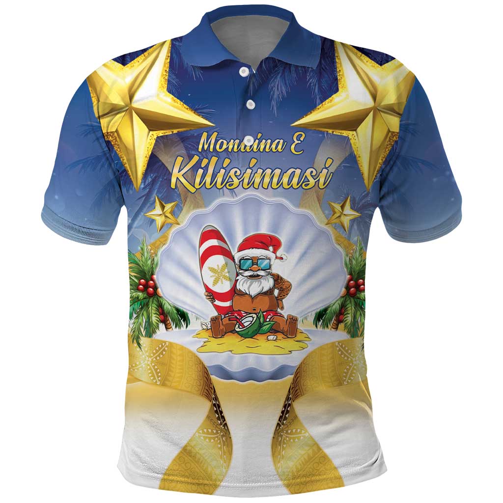 Niue Christmas Polo Shirt Seashell Santa Beach Vibes - Polynesian Pride