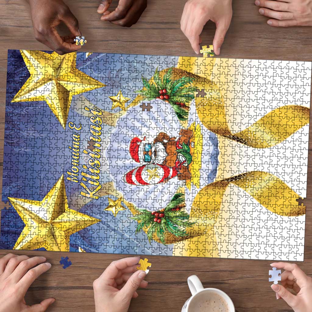 Niue Christmas Puzzle Seashell Santa Beach Vibes - Polynesian Pride
