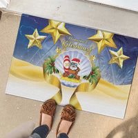 Niue Christmas Rubber Doormat Seashell Santa Beach Vibes - Polynesian Pride
