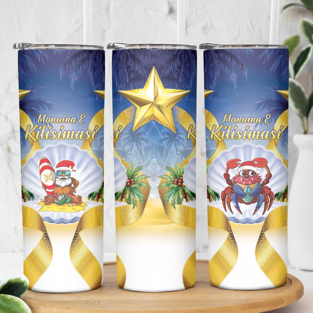 Niue Christmas Skinny Tumbler Seashell Santa Beach Vibes - Polynesian Pride