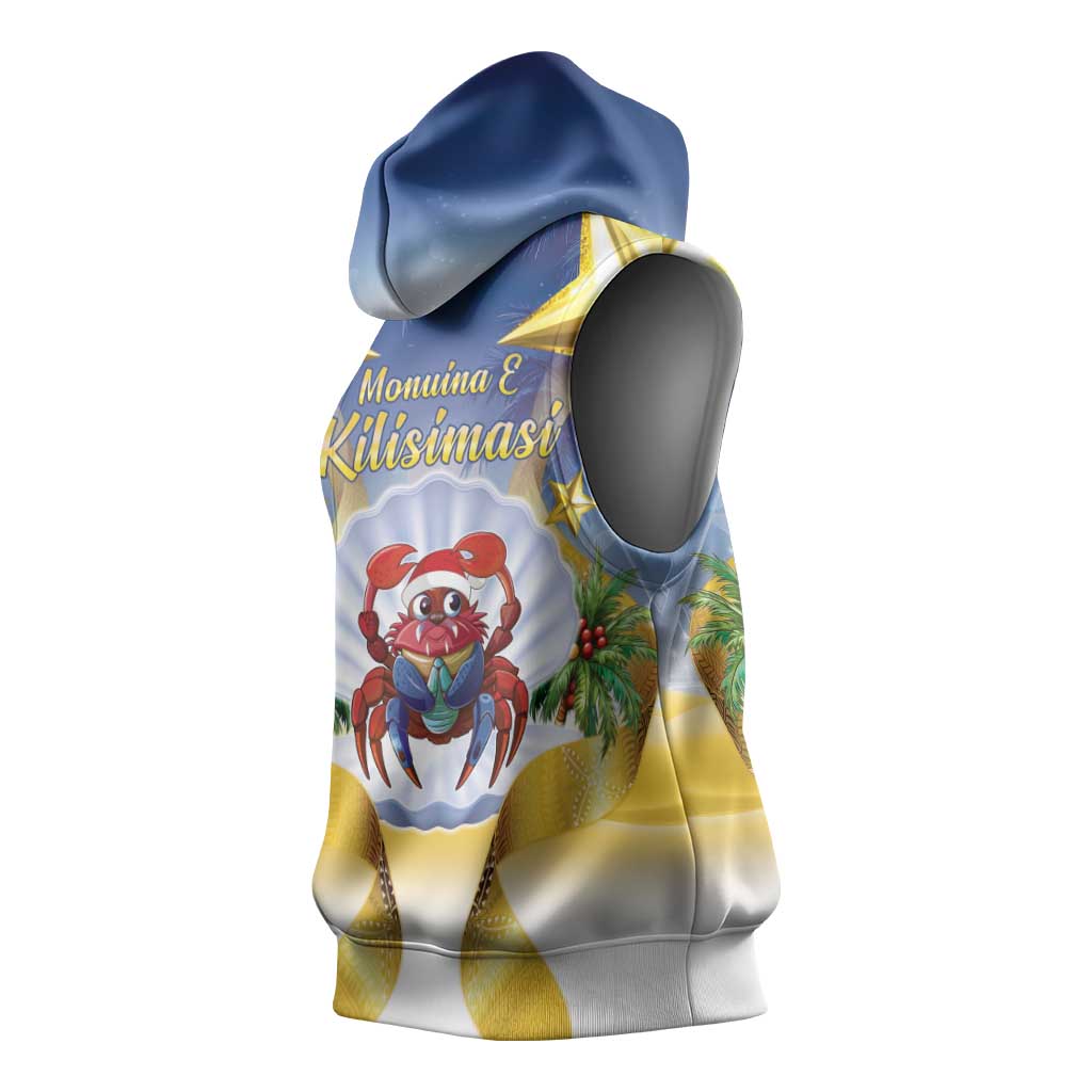 Niue Christmas Sleeveless Hoodie Seashell Santa Beach Vibes - Polynesian Pride