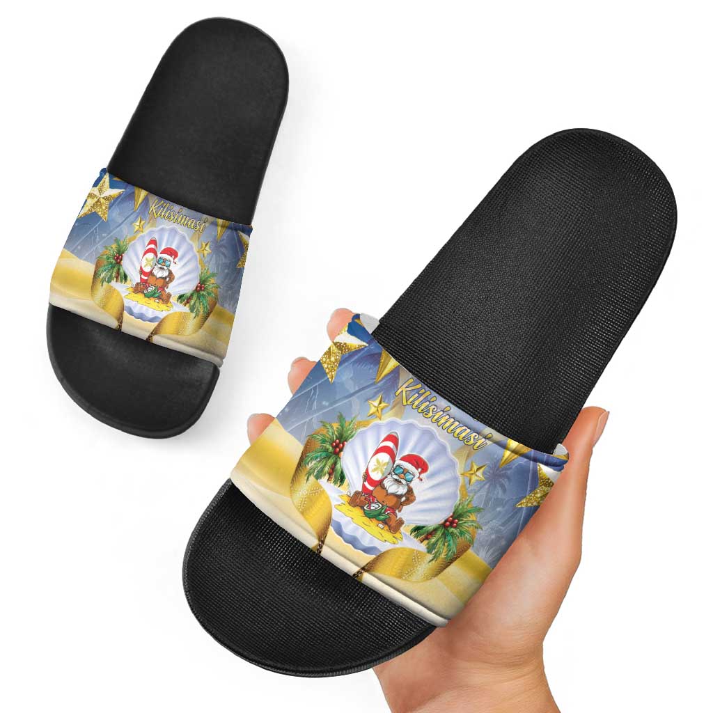 Niue Christmas Slide Sandals Seashell Santa Beach Vibes LT05 - Polynesian Pride