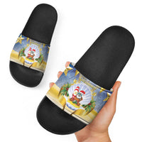 Niue Christmas Slide Sandals Seashell Santa Beach Vibes LT05 - Polynesian Pride