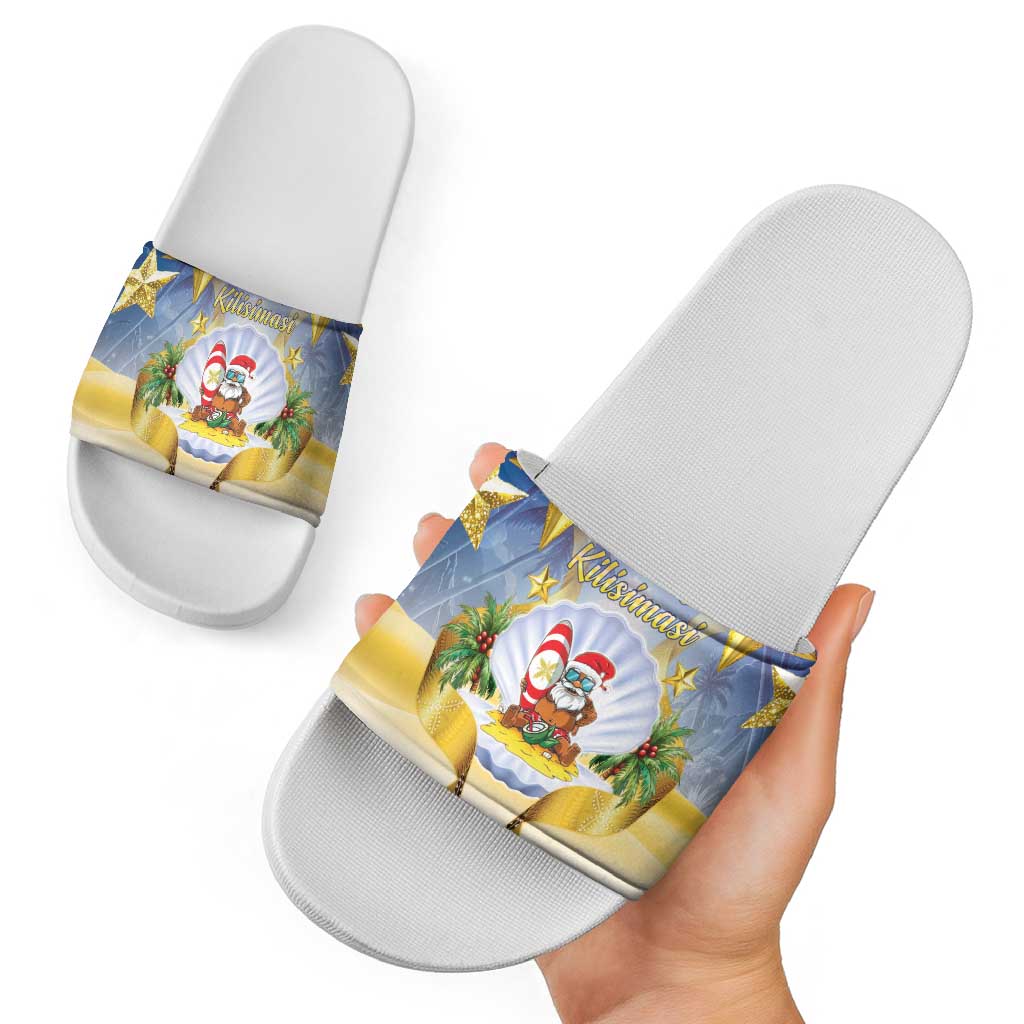 Niue Christmas Slide Sandals Seashell Santa Beach Vibes LT05 - Polynesian Pride