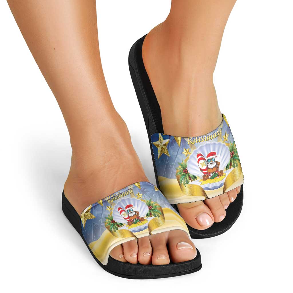 Niue Christmas Slide Sandals Seashell Santa Beach Vibes LT05 - Polynesian Pride
