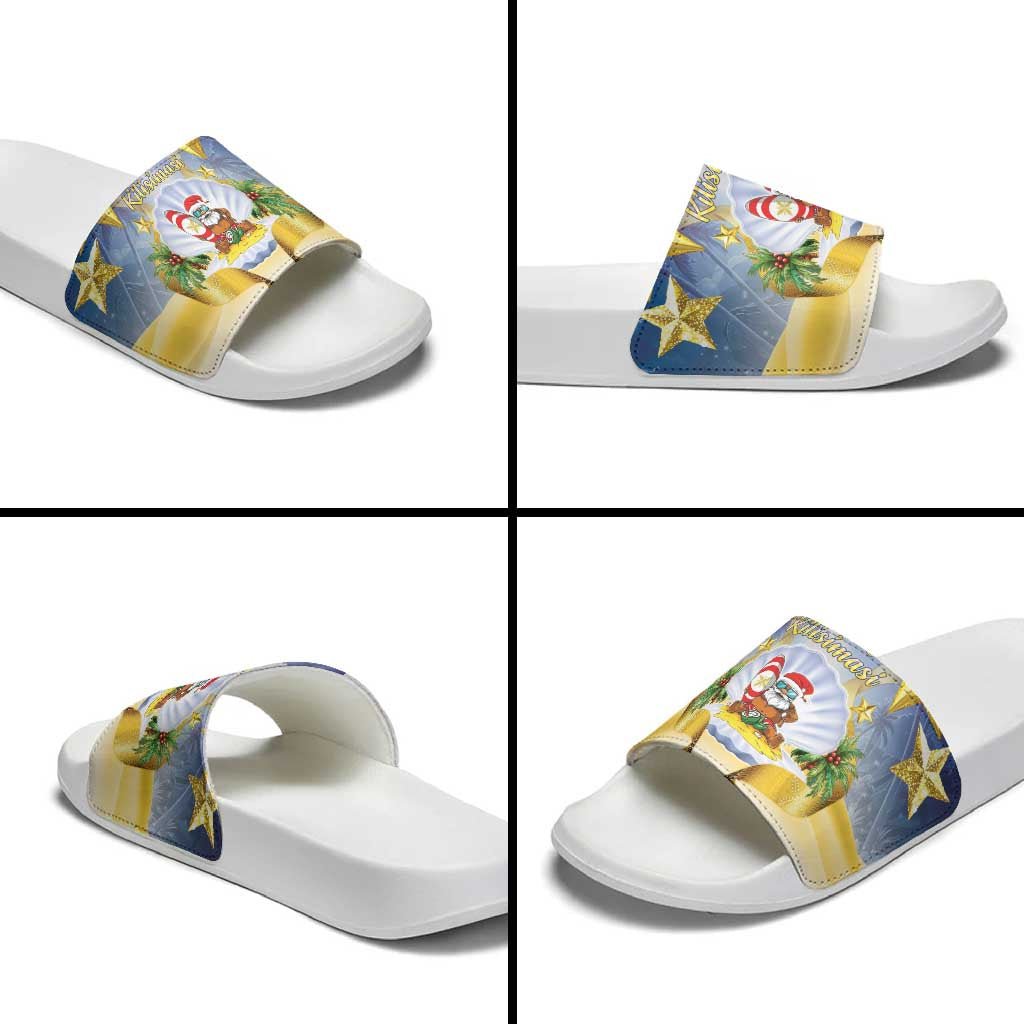 Niue Christmas Slide Sandals Seashell Santa Beach Vibes LT05 - Polynesian Pride