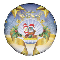 Niue Christmas Spare Tire Cover Seashell Santa Beach Vibes - Polynesian Pride