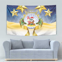 Niue Christmas Tapestry Seashell Santa Beach Vibes - Polynesian Pride