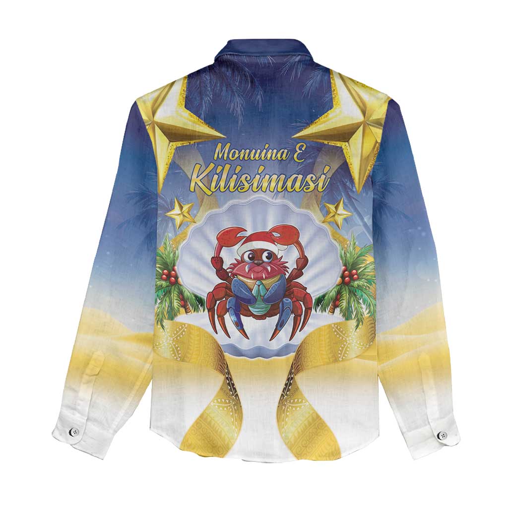 Niue Christmas Women Casual Shirt Seashell Santa Beach Vibes - Polynesian Pride