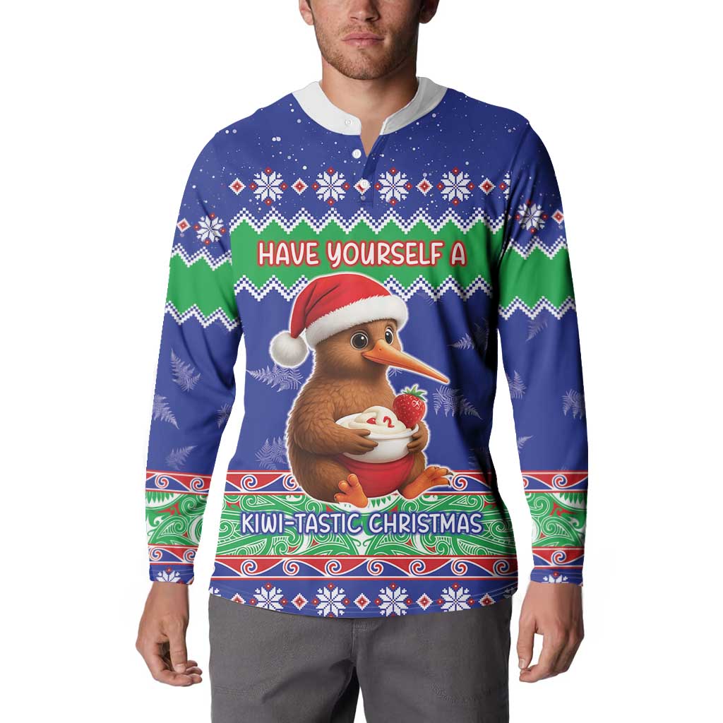 New Zealand Christmas Button Sweatshirt Have Yourself A Kiwi-tastic Christmas - Polynesian Pride