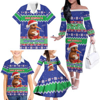 New Zealand Christmas Family Matching Off The Shoulder Long Sleeve Dress and Hawaiian Shirt Have Yourself A Kiwi-tastic Christmas - Polynesian Pride