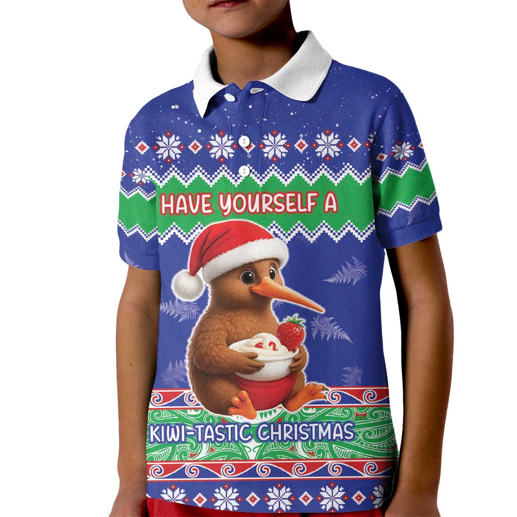 New Zealand Christmas Kid Polo Shirt Have Yourself A Kiwi-tastic Christmas - Polynesian Pride