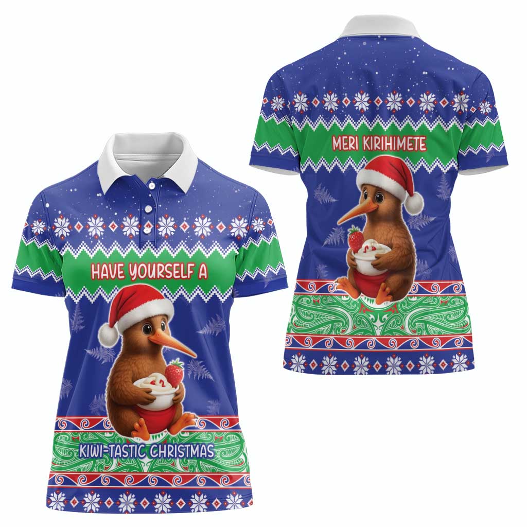 New Zealand Christmas Women Polo Shirt Have Yourself A Kiwi-tastic Christmas - Polynesian Pride