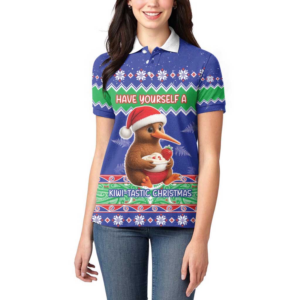 New Zealand Christmas Women Polo Shirt Have Yourself A Kiwi-tastic Christmas - Polynesian Pride