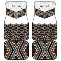New Zealand Aotearoa Car Mats Taniko Art Simple Style LT05 Brown - Polynesian Pride