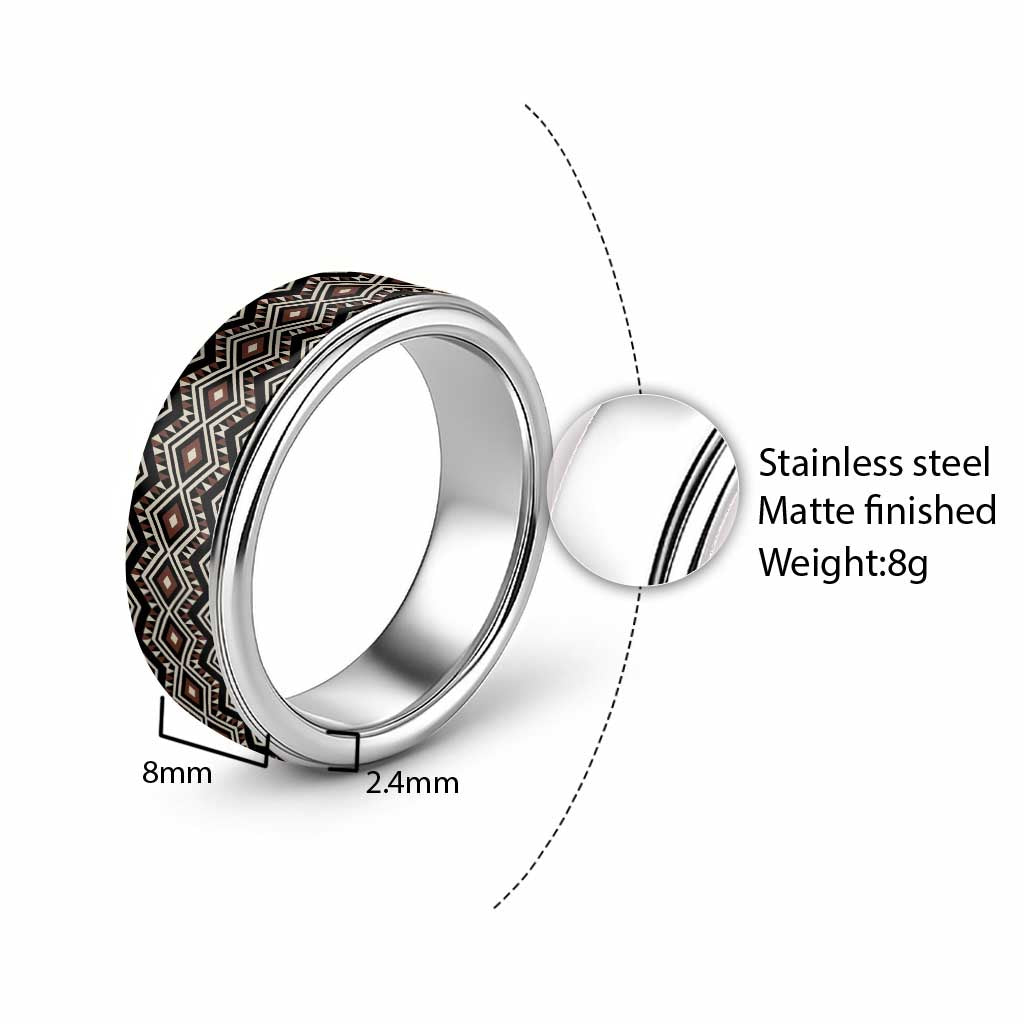 New Zealand Aotearoa Classic Ring Taniko Art Simple Style LT05 - Polynesian Pride