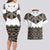 New Zealand Aotearoa Couples Matching Long Sleeve Bodycon Dress and Hawaiian Shirt Taniko Art Simple Style LT05 - Polynesian Pride