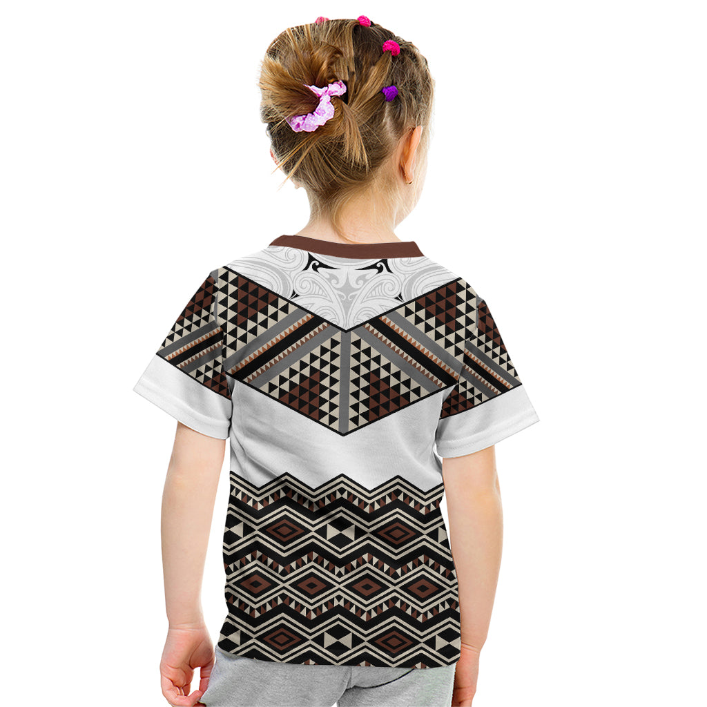 New Zealand Aotearoa Kid T Shirt Taniko Art Simple Style LT05 - Polynesian Pride