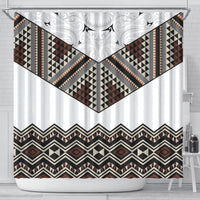 New Zealand Aotearoa Shower Curtain Taniko Art Simple Style LT05 - Polynesian Pride