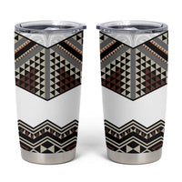 New Zealand Aotearoa Tumbler Cup Taniko Art Simple Style LT05 Brown - Polynesian Pride
