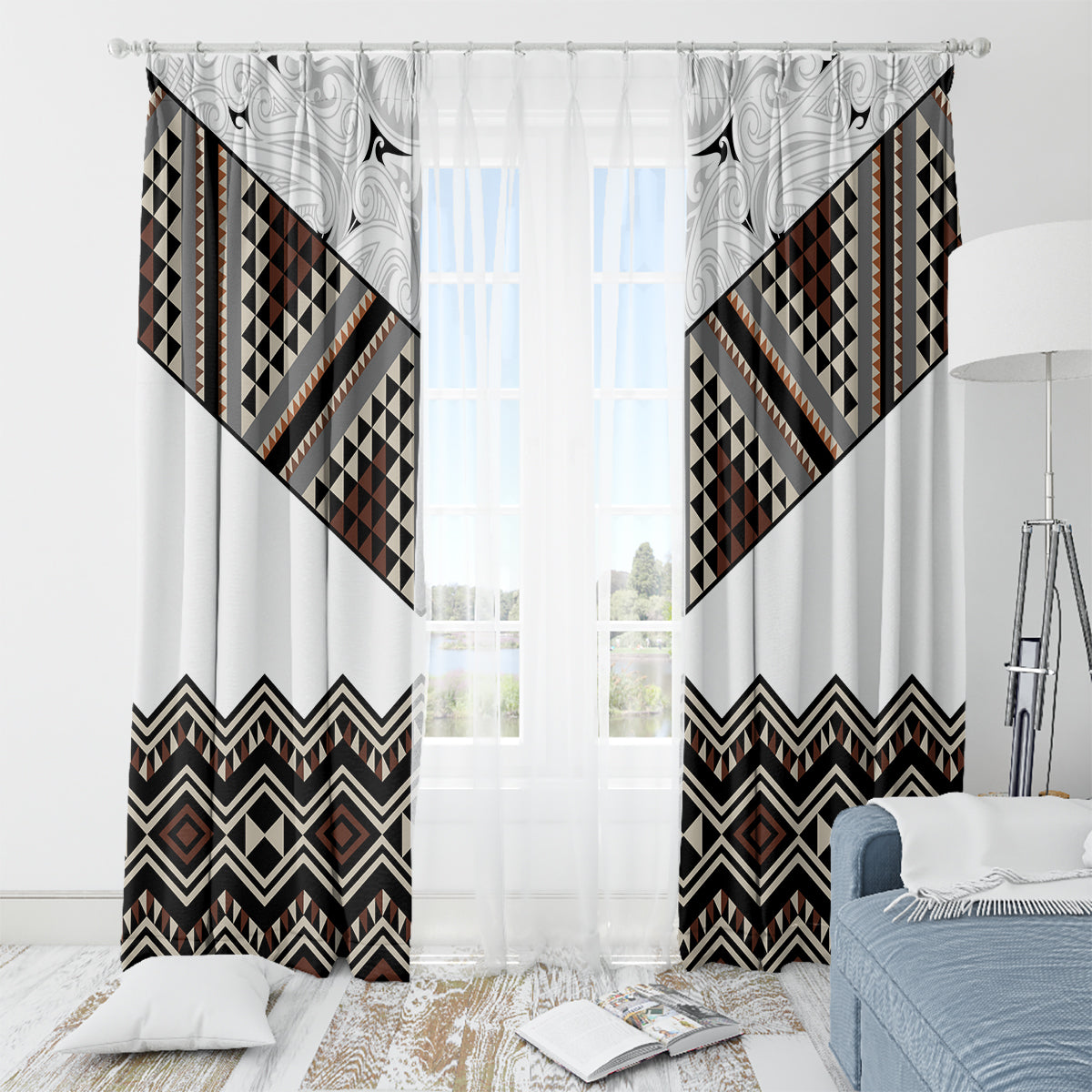 New Zealand Aotearoa Window Curtain Taniko Art Simple Style LT05 - Polynesian Pride