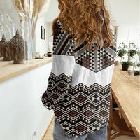 New Zealand Aotearoa Women Casual Shirt Taniko Art Simple Style LT05 - Polynesian Pride