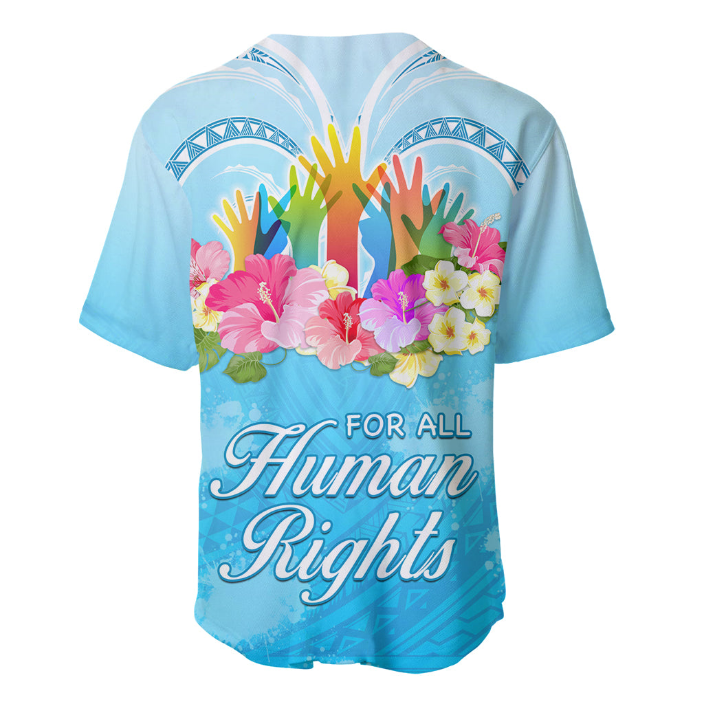 Universal Human Rights Month Baseball Jersey Polynesian Style LT05 - Polynesian Pride