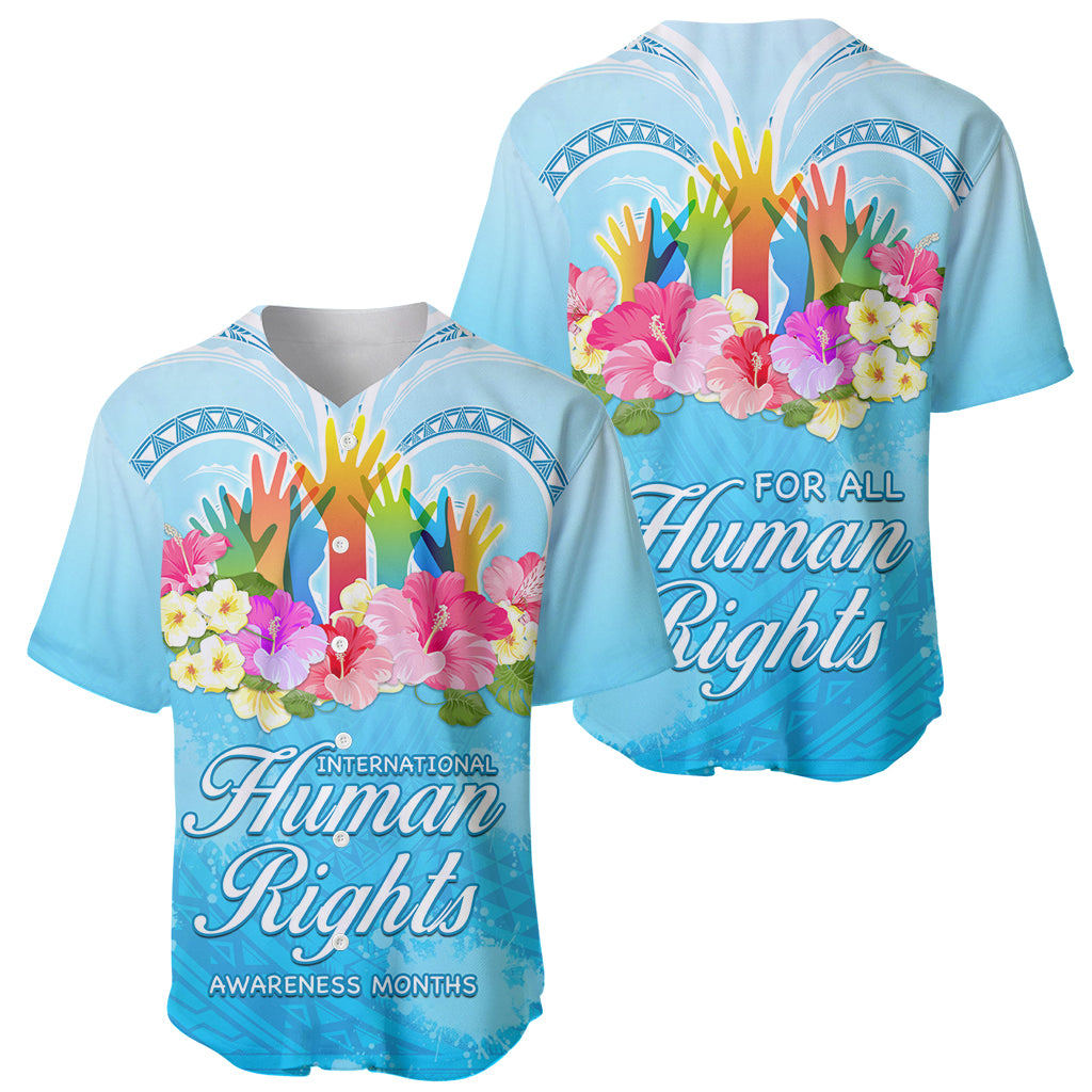 Universal Human Rights Month Baseball Jersey Polynesian Style LT05 - Polynesian Pride