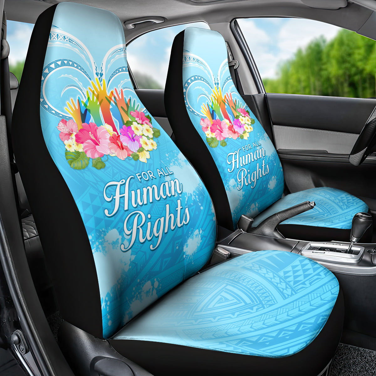 Universal Human Rights Month Car Seat Cover Polynesian Style LT05 - Polynesian Pride