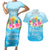 Universal Human Rights Month Couples Matching Short Sleeve Bodycon Dress and Hawaiian Shirt Polynesian Style LT05 Blue - Polynesian Pride