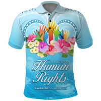 Universal Human Rights Month Polo Shirt Polynesian Style LT05 Blue - Polynesian Pride