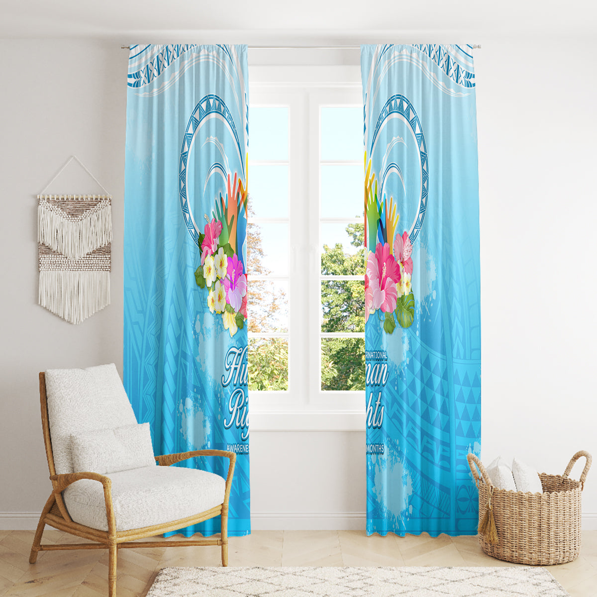 Universal Human Rights Month Window Curtain Polynesian Style LT05 - Polynesian Pride