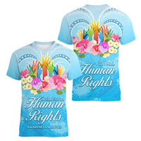 Universal Human Rights Month Women V Neck T Shirt Polynesian Style LT05 - Polynesian Pride