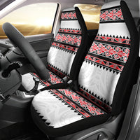 New Zealand Aotearoa Car Seat Cover With Kowhaiwhai Pattern Red Version LT05 - Polynesian Pride
