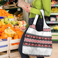 New Zealand Aotearoa Grocery Bag With Kowhaiwhai Pattern Red Version