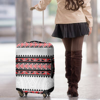 New Zealand Aotearoa Luggage Cover With Kowhaiwhai Pattern Red Version LT05 - Polynesian Pride