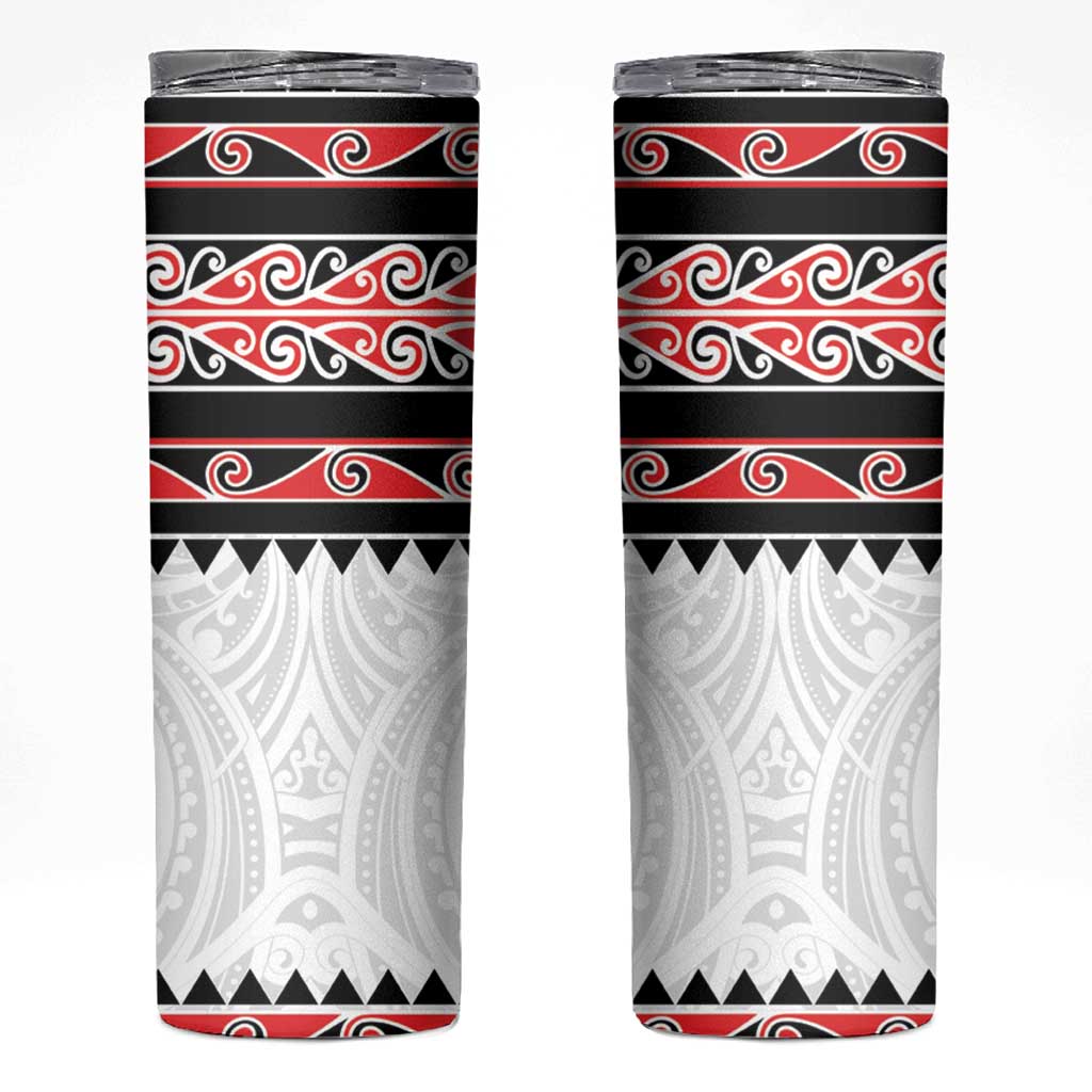 New Zealand Aotearoa Skinny Tumbler With Kowhaiwhai Pattern Red Version