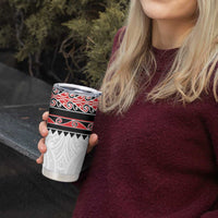 New Zealand Aotearoa Tumbler Cup With Kowhaiwhai Pattern Red Version LT05 - Polynesian Pride