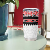 New Zealand Aotearoa Tumbler Cup With Kowhaiwhai Pattern Red Version LT05 - Polynesian Pride