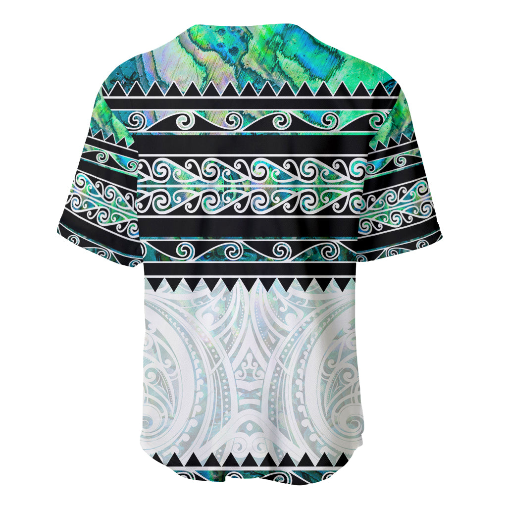 New Zealand Aotearoa Baseball Jersey With Paua Shell Kowhaiwhai Pattern LT05 - Polynesian Pride