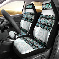 New Zealand Aotearoa Car Seat Cover With Paua Shell Kowhaiwhai Pattern LT05 - Polynesian Pride