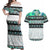 New Zealand Aotearoa Couples Matching Off Shoulder Maxi Dress and Hawaiian Shirt With Paua Shell Kowhaiwhai Pattern LT05 Green - Polynesian Pride