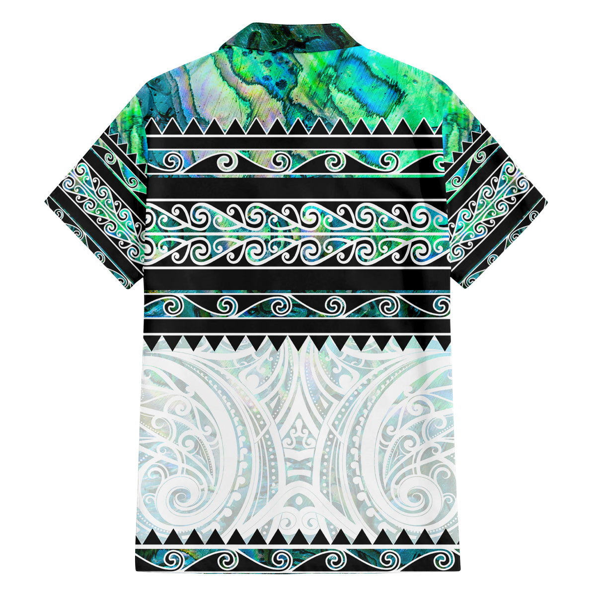 New Zealand Aotearoa Family Matching Off Shoulder Short Dress and Hawaiian Shirt With Paua Shell Kowhaiwhai Pattern LT05 - Polynesian Pride