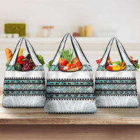 New Zealand Aotearoa Grocery Bag With Paua Shell Kowhaiwhai Pattern