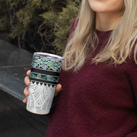 New Zealand Aotearoa Tumbler Cup With Paua Shell Kowhaiwhai Pattern LT05 - Polynesian Pride