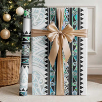 New Zealand Aotearoa Wrapping Paper With Paua Shell Kowhaiwhai Pattern LT05 - Polynesian Pride