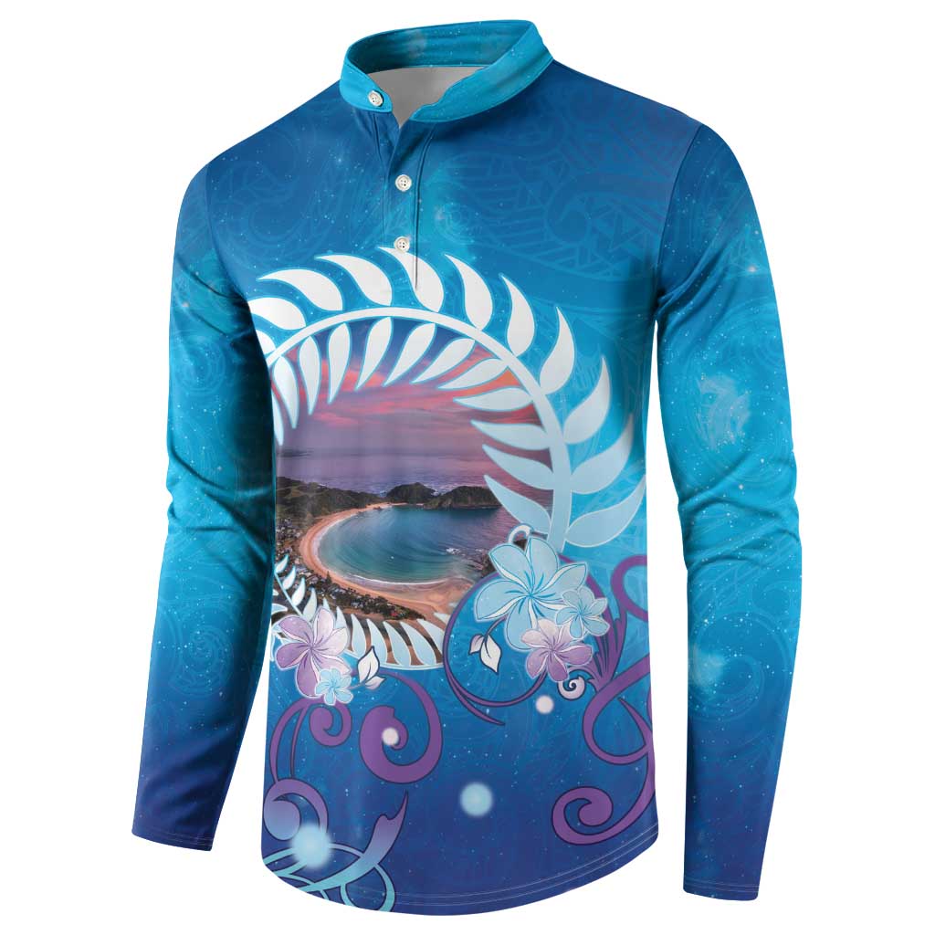 New Zealand Matapouri Beach Landscape Button Sweatshirt LT05 - Polynesian Pride