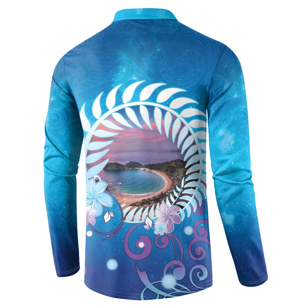 New Zealand Matapouri Beach Landscape Button Sweatshirt LT05 - Polynesian Pride