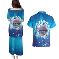 New Zealand Matapouri Beach Landscape Couples Matching Puletasi and Hawaiian Shirt LT05 - Polynesian Pride